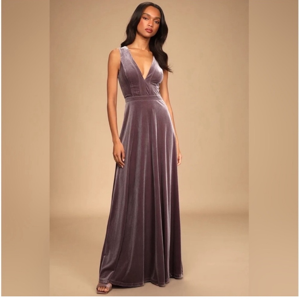 Lulus Beautiful Dusty Night Velvet Maxi Dress Size Small